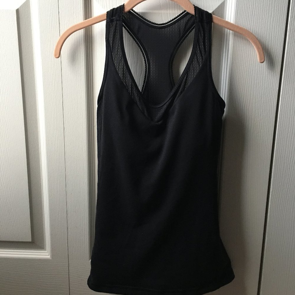 Lululemon Deep Breath Black Mesh Tank  4